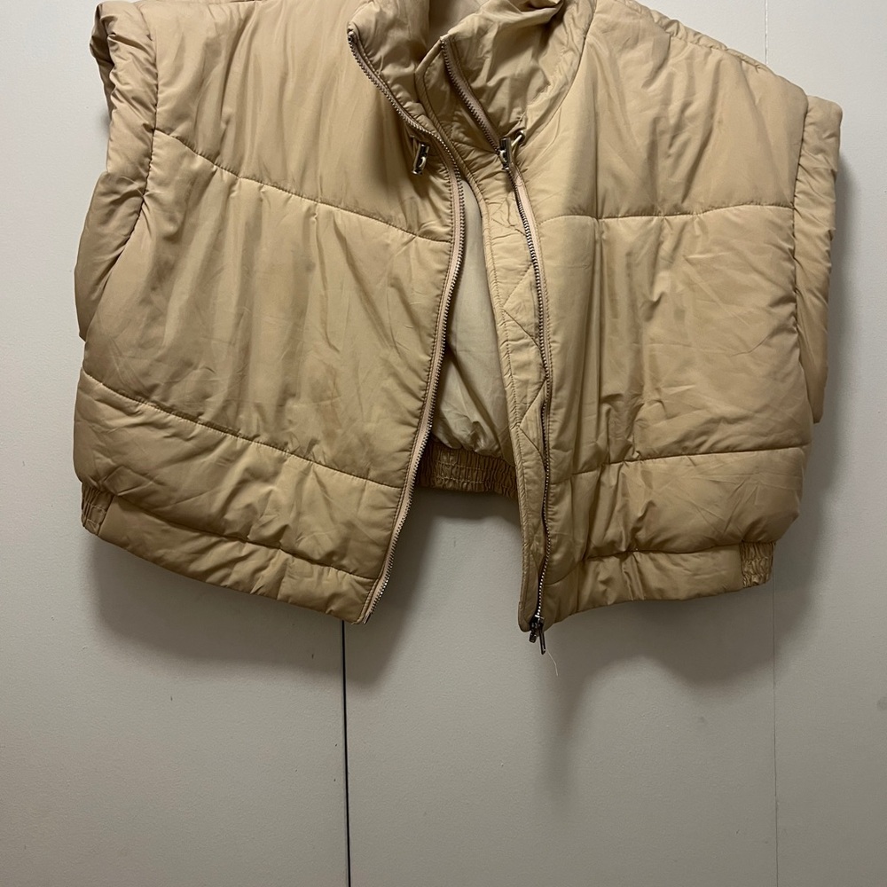 Women's Beige Puffer Vest
